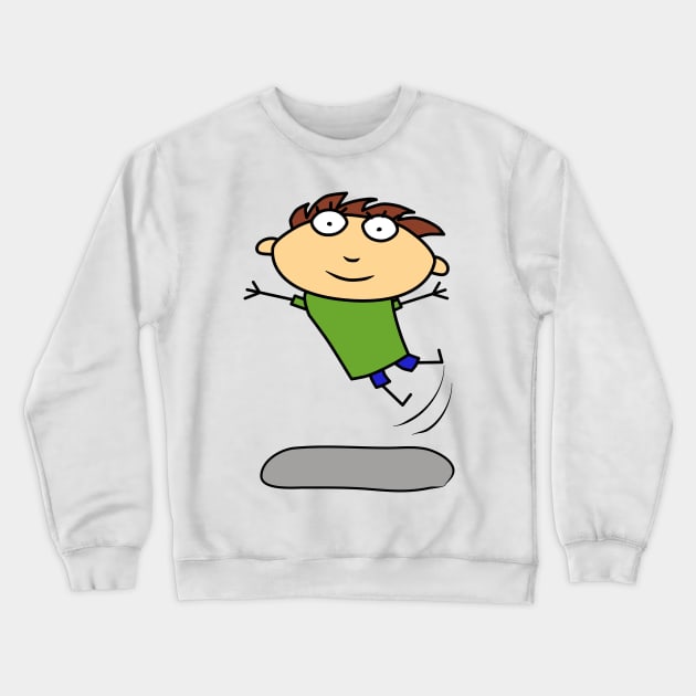 The boy is jumping. Interesting design, modern, interesting drawing. Hobby and interest. Concept and idea. Crewneck Sweatshirt by grafinya